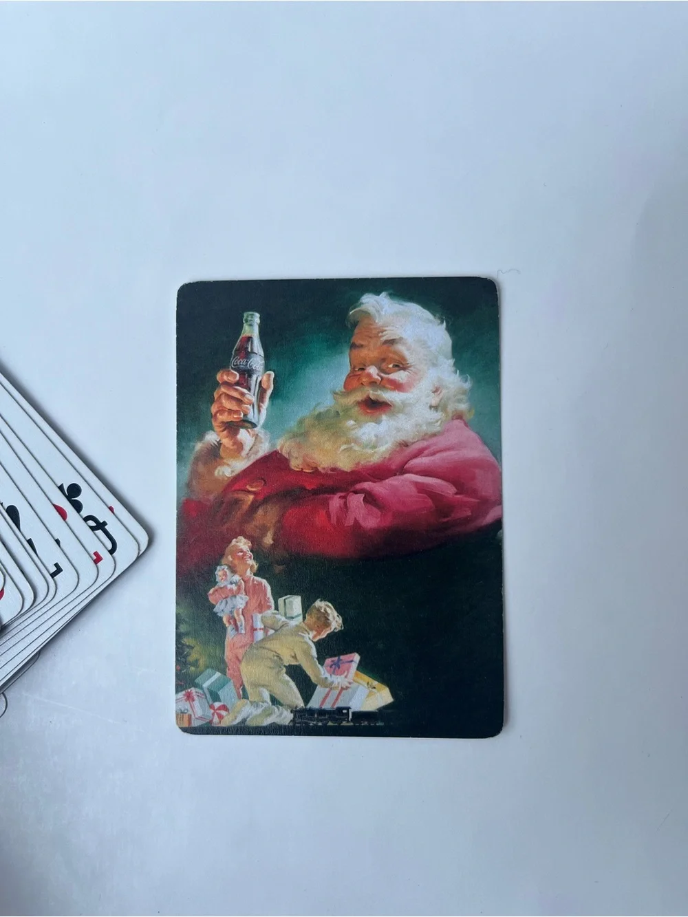 1996 Coca-cola Nostalgia Playing Cards With Christmas Tin Santa Claus